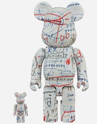 Medicom Toy Jean - Michel Basquiat Be@rbrick 2 Set 100 & 400 Le Nib