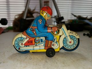 Vintage Japan Tin Friction Toy Motorcycle