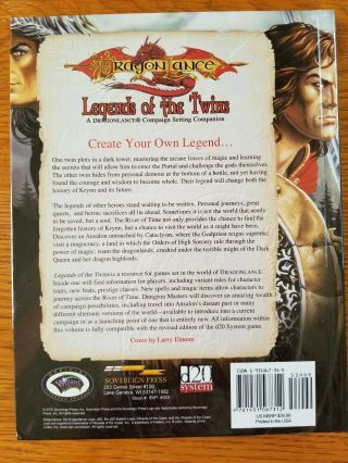 Dragonlance Legends of the Twins HC d20 Dungeons & Dragons 3rd Edition 2