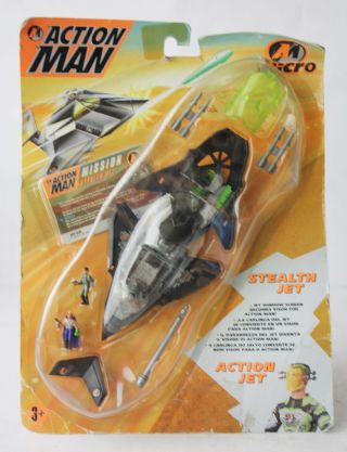 Very Rare Vintage 1996 Action Man Micro Stealth Jet Hasbro Mosc