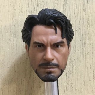 Custom 1/6 Scale Head Sculpt Civil War Tony Stark For Hot Toys Male