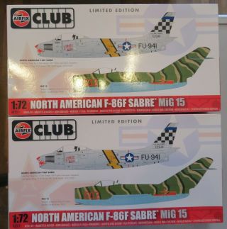 Airfix Ltd Edition Two Packs Of F86f Sabre & Mig 15 Kits A82011