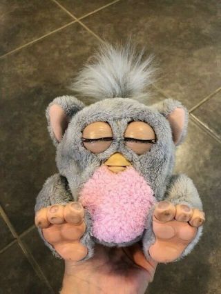 Vintage 2005 Furby Baby Grey And Pink Tiger Electronics Rubber Feet 5