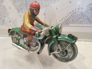 Tin toy TIPPCO TCO - 59 Motorcycle with sidecar - Wind up - Germany 10