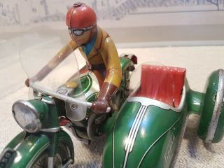 Tin toy TIPPCO TCO - 59 Motorcycle with sidecar - Wind up - Germany 3