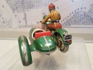 Tin toy TIPPCO TCO - 59 Motorcycle with sidecar - Wind up - Germany 7