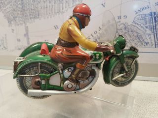 Tin toy TIPPCO TCO - 59 Motorcycle with sidecar - Wind up - Germany 9