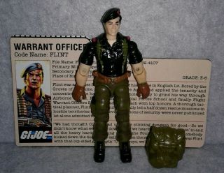 GI Joe Flint Warrant Officer Figure 1985 Hasbro Peach File Card Back Pack ARAH 2