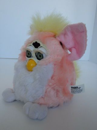Furby Babies 1999 Pink White and Yellow with Green Eyes well. 3