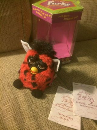 Vintage 1999 Furby Red With Black Dots " Ladybug " With Tags Very Rare