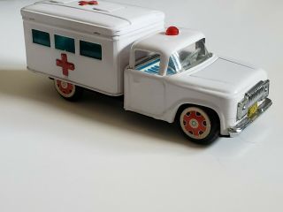 Vintage Tin Toy Ambulance Friction Drive Art No.  MF 716 Made in China 3