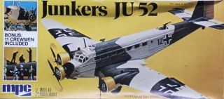Mpc 1:72 Junkers Ju - 52 W/ 11 Crewmen Plastic Model Kit 2 - 0304u