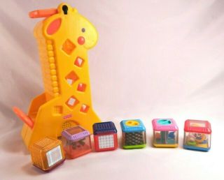 Fisher Price Giraffe Tumblin Tower 6 Peek A Boo Zoo Blocks
