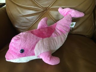 The Petting Zoo 18” Pink White Dolphin Plush Stuffed Animal Beach Toy