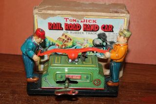 Vintage Mechanical Tom & Dick Railroad Hand Car