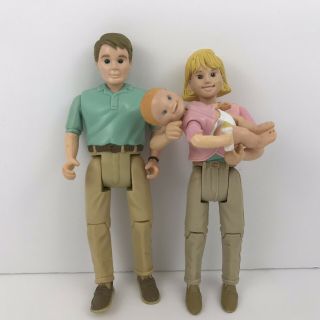 1998 Fisher Price Loving Family Dollhouse Dolls 6 " Mom Dad Baby Girl Figures