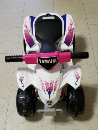Yamaha Toddler Atv Ride On Toy Quad Battery Powered 6v Kids Pink Four Wheeler
