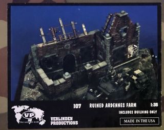 Verlinden 1/35 Ruined Farm Building Section Ardennes 1945 Wwii 107