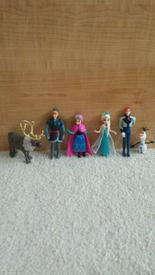 Disney Frozen Complete Story Set 6 Loose Figures Dolls Elsa Anna Sven Olaf 2