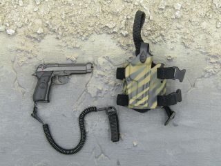 1/6 Scale Toy I.  S.  O.  F.  - 9mm Pistol W/tiger Stripe Drop Leg Holster