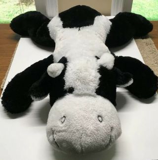Dan Dee Stuffed Plush Cow Laydown 26 Inches,  Black & White,  Plush Soft