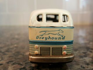 Vintage 1950 ' s Tin Friction Toy Greyhound Scenicruiser Bus Made In Japan 4