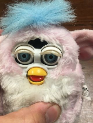 Furby Babies 1999 pink white and blue with blue eyes well. 2