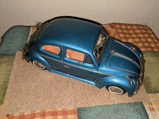 Vintage Rare Vw Volkswagen Bug Tin Toy Car Japan Tm Modern Toy Blue