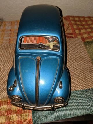Vintage Rare VW Volkswagen Bug Tin Toy Car Japan TM Modern Toy blue 2