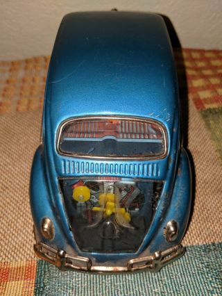 Vintage Rare VW Volkswagen Bug Tin Toy Car Japan TM Modern Toy blue 5