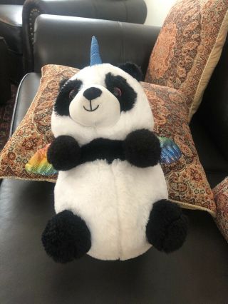 Cute & Cuddly Pandacorn Plush Toy Panda Bear Unicorn With Rainbow Horn Wings T3