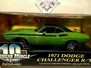 1/18 Scale 1971 Dodge Challenger R/t 340 Coupe - Go Green Ext/black Int