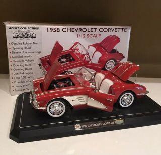 Gearbox 1/12 Scale Diecast Red 1958 Chevrolet Corvette Convertible
