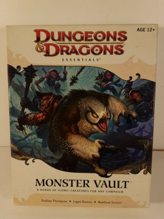 Dungeons And Dragons Essentials Monster Vault Kit & Book - Complete - Unpunched