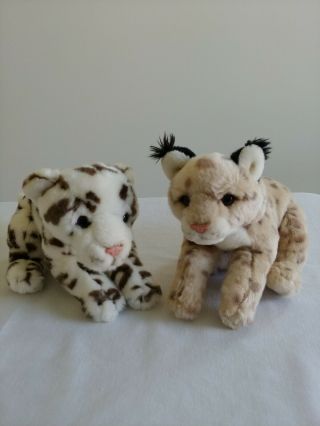 Toys R Us Animal Alley Set Of 2 Stuffed Plush Includes1 Lynx And 1 Snow Leopard