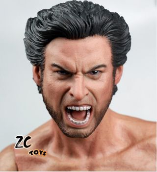 Custom 1/6 Scale Hugh Jackman Wolverine Head Sculpt For Hot Toys Body