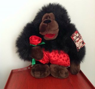 Dandee Gorilla In Cage Sings Burning Love Valentines Ape Monkey Plush Animal 11