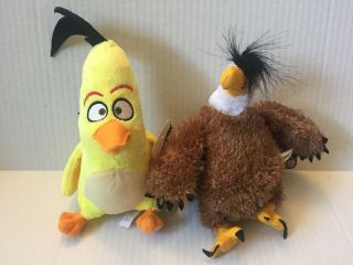 Angry Birds Movie Plush Mighty Eagle & Chuck Yellow Bird By Toy Factory & Rovio