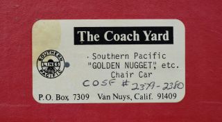 The Coach Yard - Ho Brass - Southern Pacific Coach/chair Car 2379 - 2380