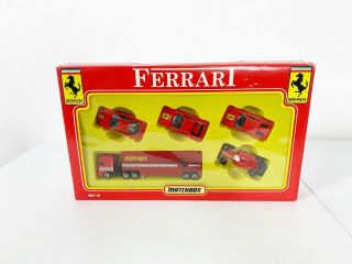 Matchbox Ferrari 1/64 Minicar Set Mc - 18 F40 308 Gtb Testarossa Transporter 1990