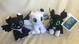 X3 Night Lights Build A Bear - How To Train Your Dragon 3 Small Plush Toy Rare