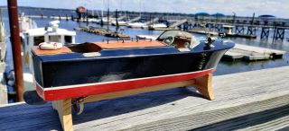 Vintage Ito Japan 18 " Chris Craft Wooden Electric Inboard Model Boat