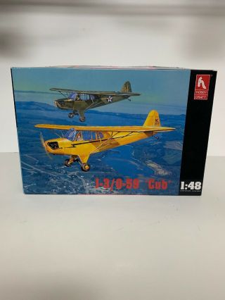 42 - 1455 Hobbycraft 1/48 Scale Piper J - 3 Cub/o - 59 Grasshopper Plastic Model Kit