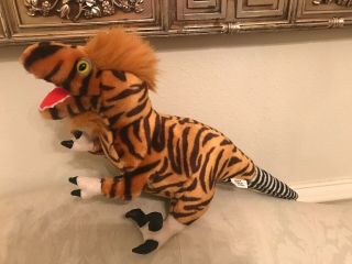 1998 Bbc Walking With Dinosaurs The Live Experience Plush Tiger Pattern Raptor