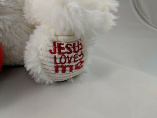 Fiesta Scruffy Polar Bear Plush Red Scarf Jesus Loves Me 9.  5 