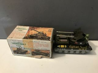 Vintage Tin Toy Tank M - 57 1950s Yonezawa Battery Operated W/ Box Rare B6