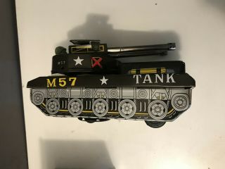 Vintage Tin Toy Tank M - 57 1950s Yonezawa Battery Operated W/ BOX RARE B6 8