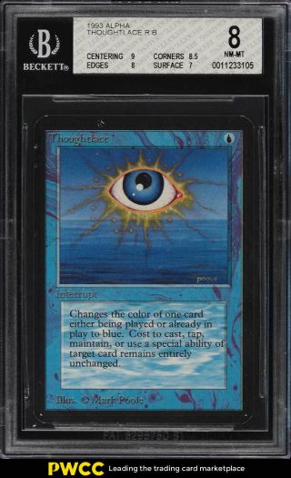 1993 Magic The Gathering Mtg Alpha Thoughtlace R B Bgs 8 Nm - Mt (pwcc)