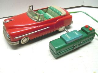 Vintage Rare Japan Mt/masudaya Tin Battery Op Oldsmobile W/lights.  A, .  Runs.