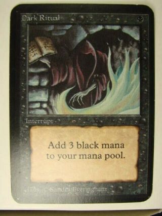 " Dark Ritual " Alpha Sp Magic The Gathering Card